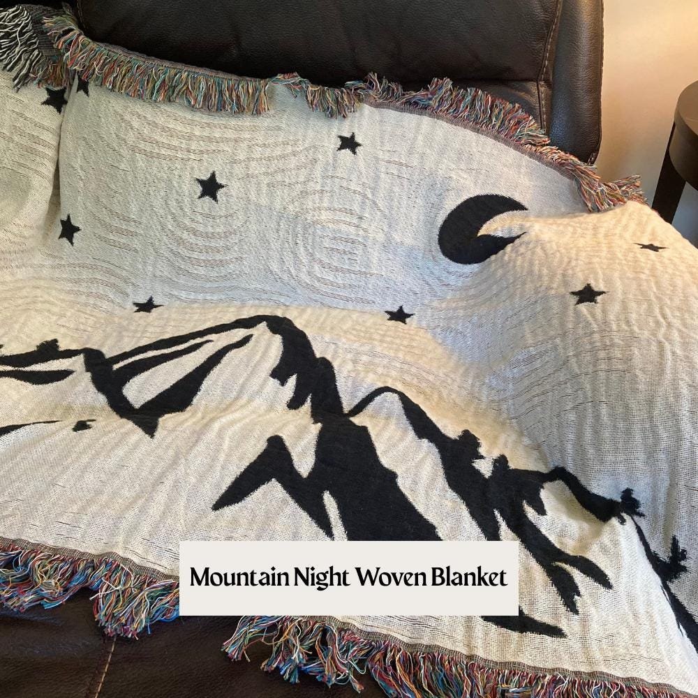 Mountain Night Stars & Moon Throw